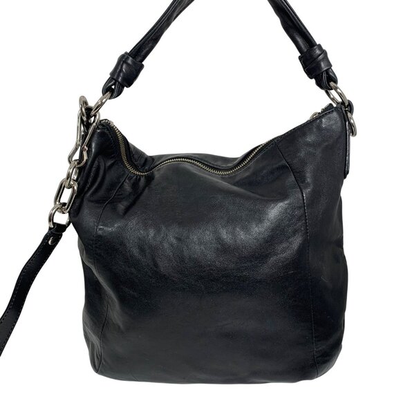 COACH Kristin Black Leather Hobo Shoulder Handbag 14783, Extra Strap, No Tag - Picture 4 of 11
